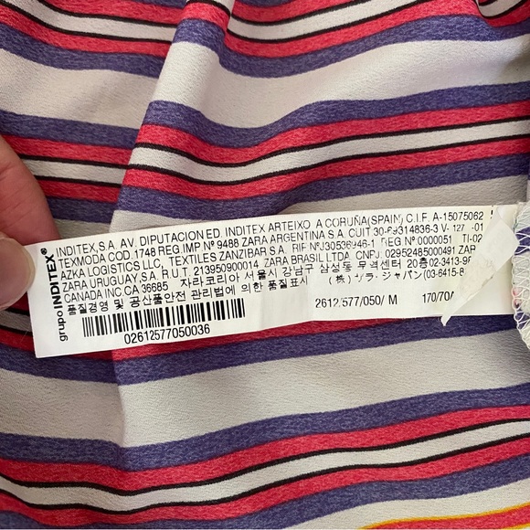 Zara Women’s Mini Skirt With Pockets Nautical Striped Multicolored Size Medium - Picture 8 of 9